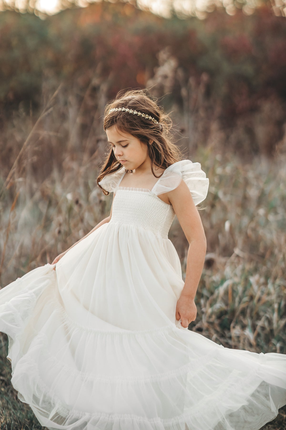 SS Girl's Dress Marabella Dress (antique ivory tulle)