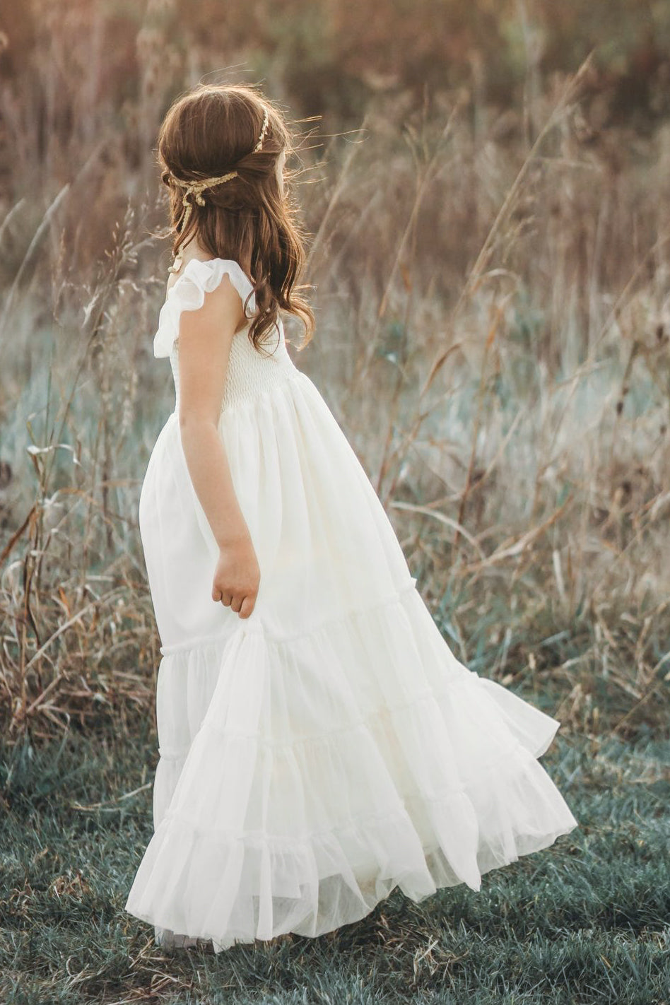 SS Girl's Dress Marabella Dress (antique ivory tulle)