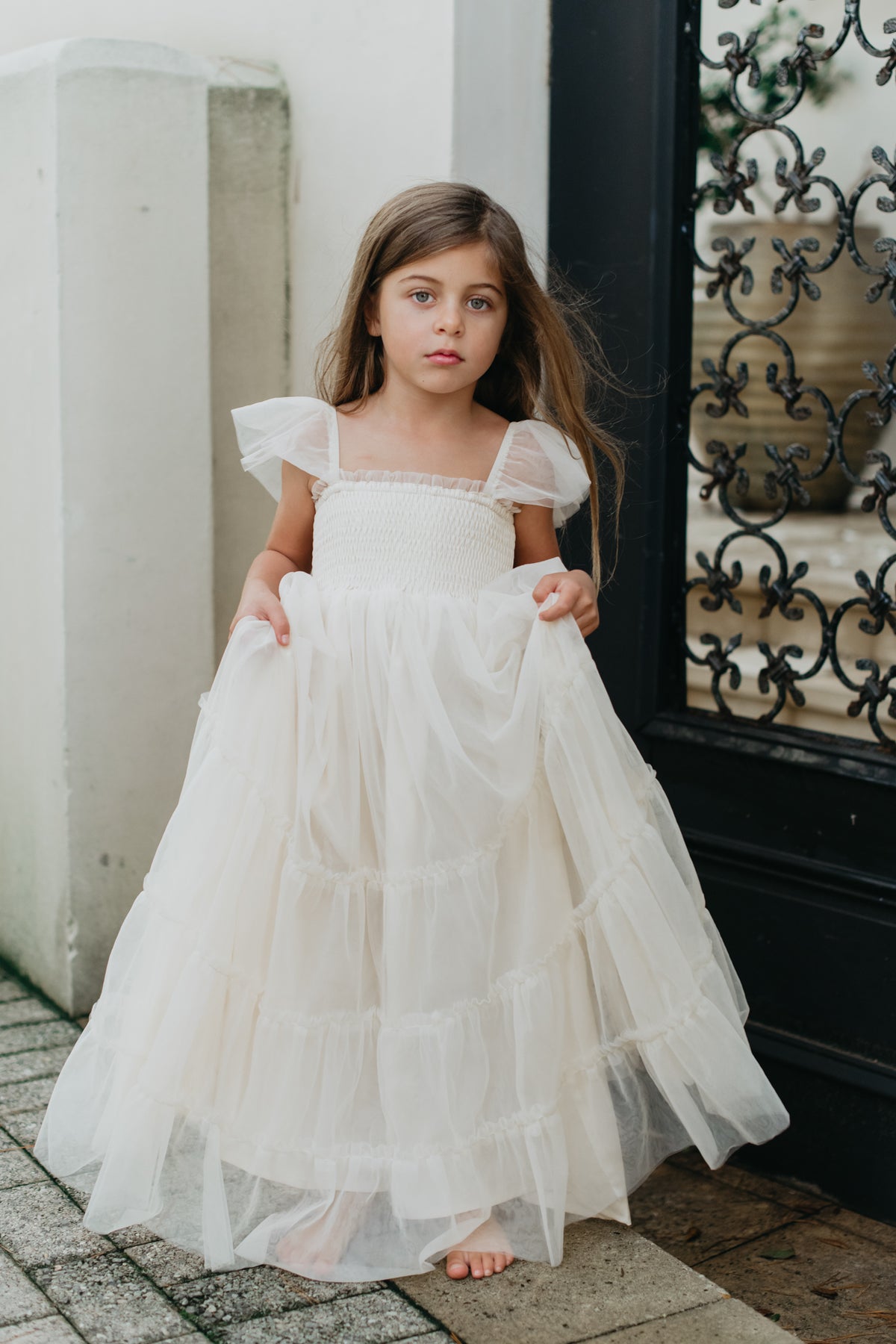 SS Girl's Dress Marabella Dress (antique ivory tulle)