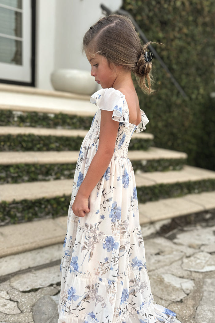 SS Girl's Dress Marabella Dress (floral blue chiffon)