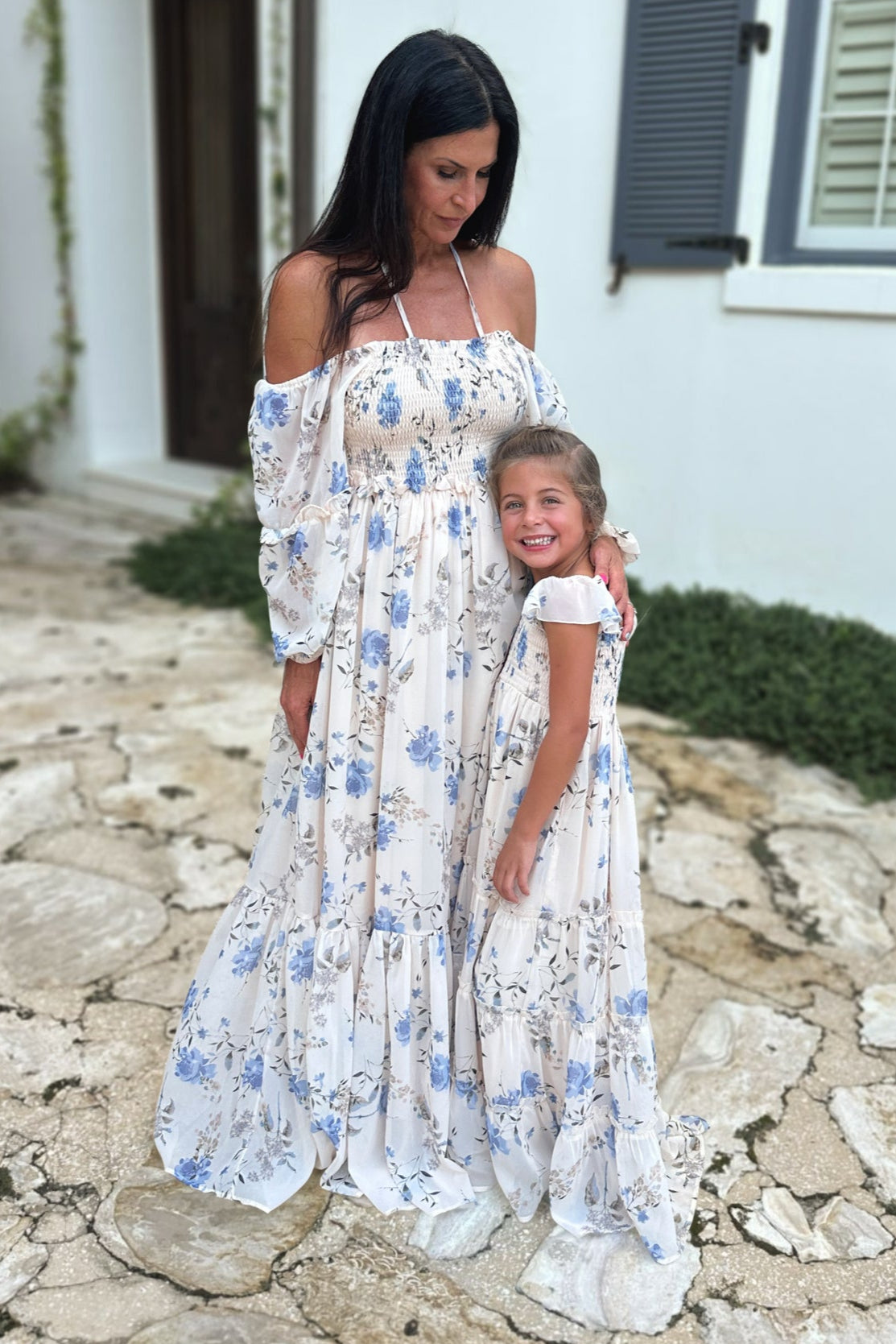 SS Girl's Dress Marabella Dress (floral blue chiffon)
