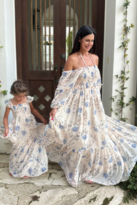 SS Girl's Dress Marabella Dress (floral blue chiffon)