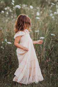 SS Girl's Dress Marabella Dress (natural swiss dot)