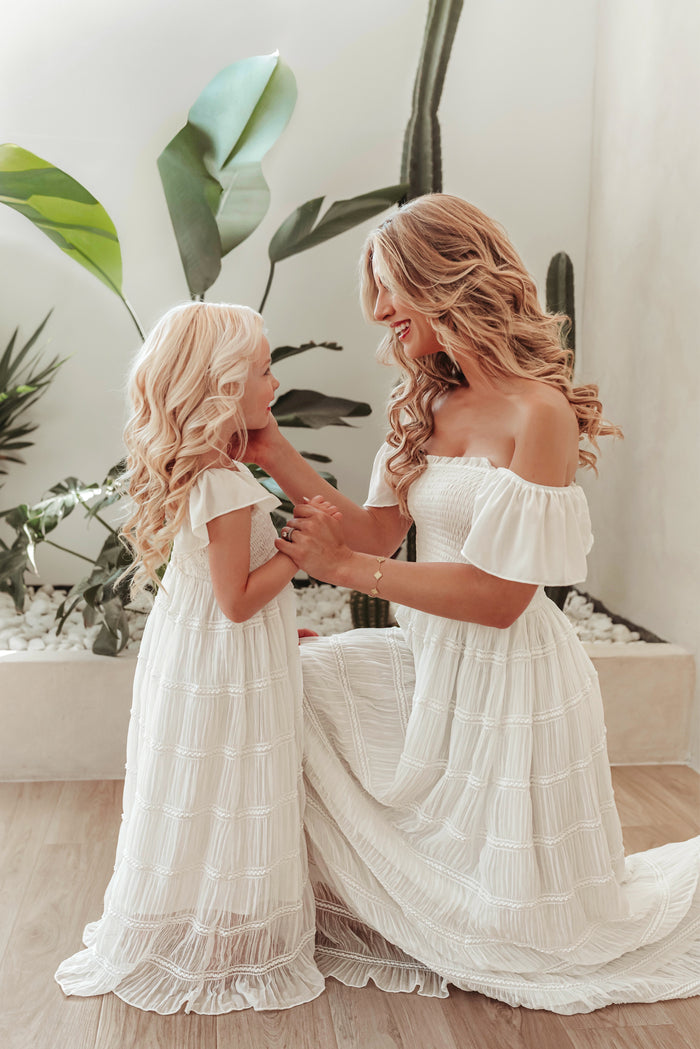 SS Girl's Dress Marabella Dress (white chiffon)