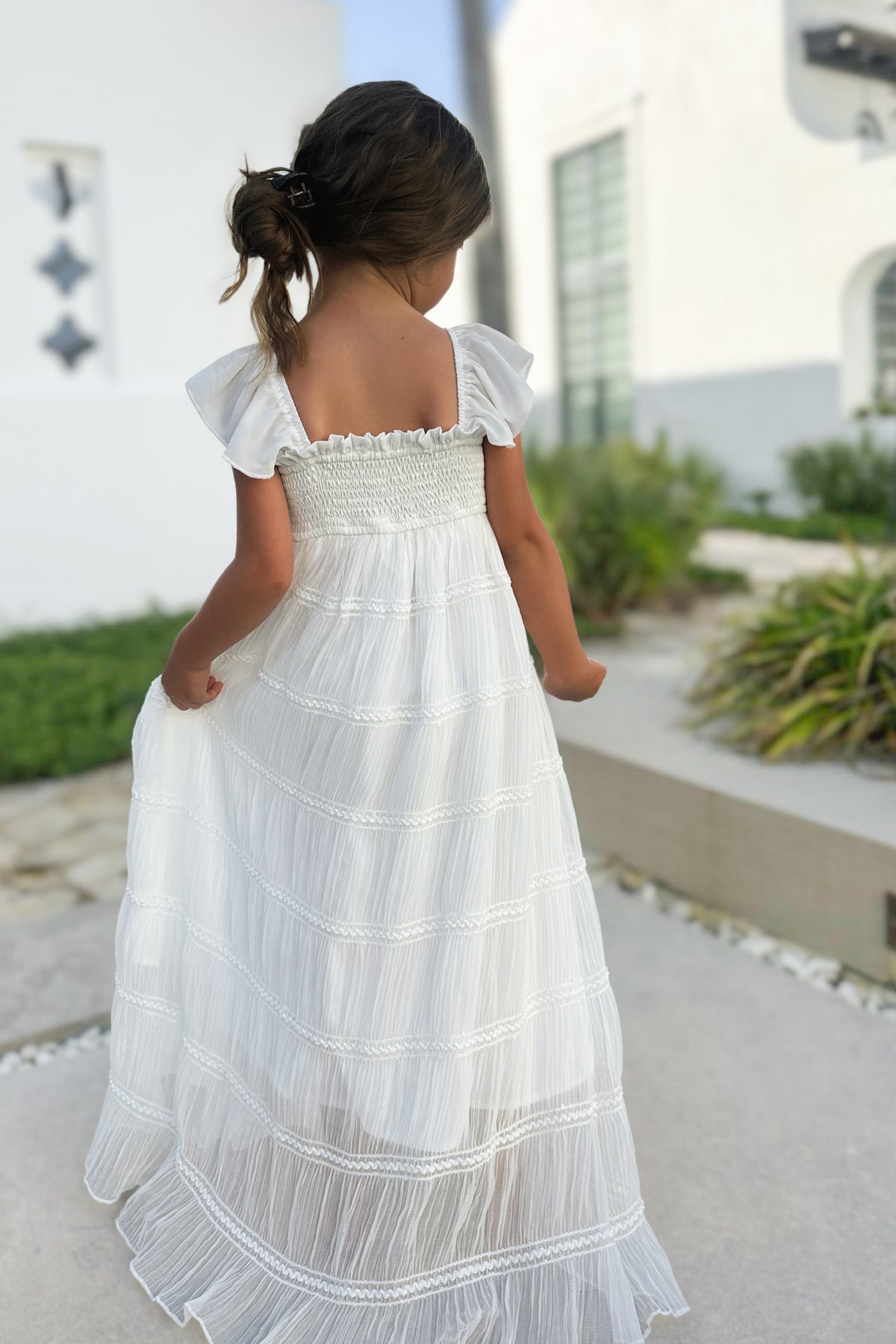 SS Girl's Dress Marabella Dress (white chiffon)