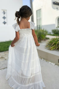 SS Girl's Dress Marabella Dress (white chiffon)
