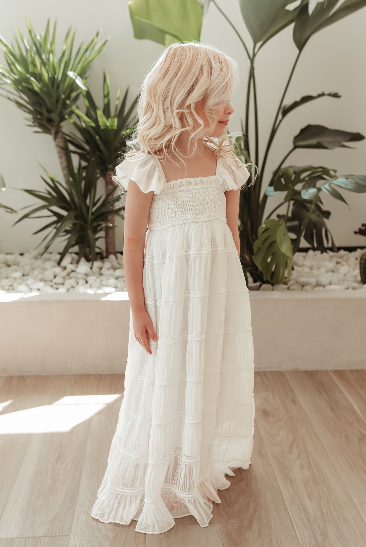 SS Girl's Dress Marabella Dress (white chiffon)