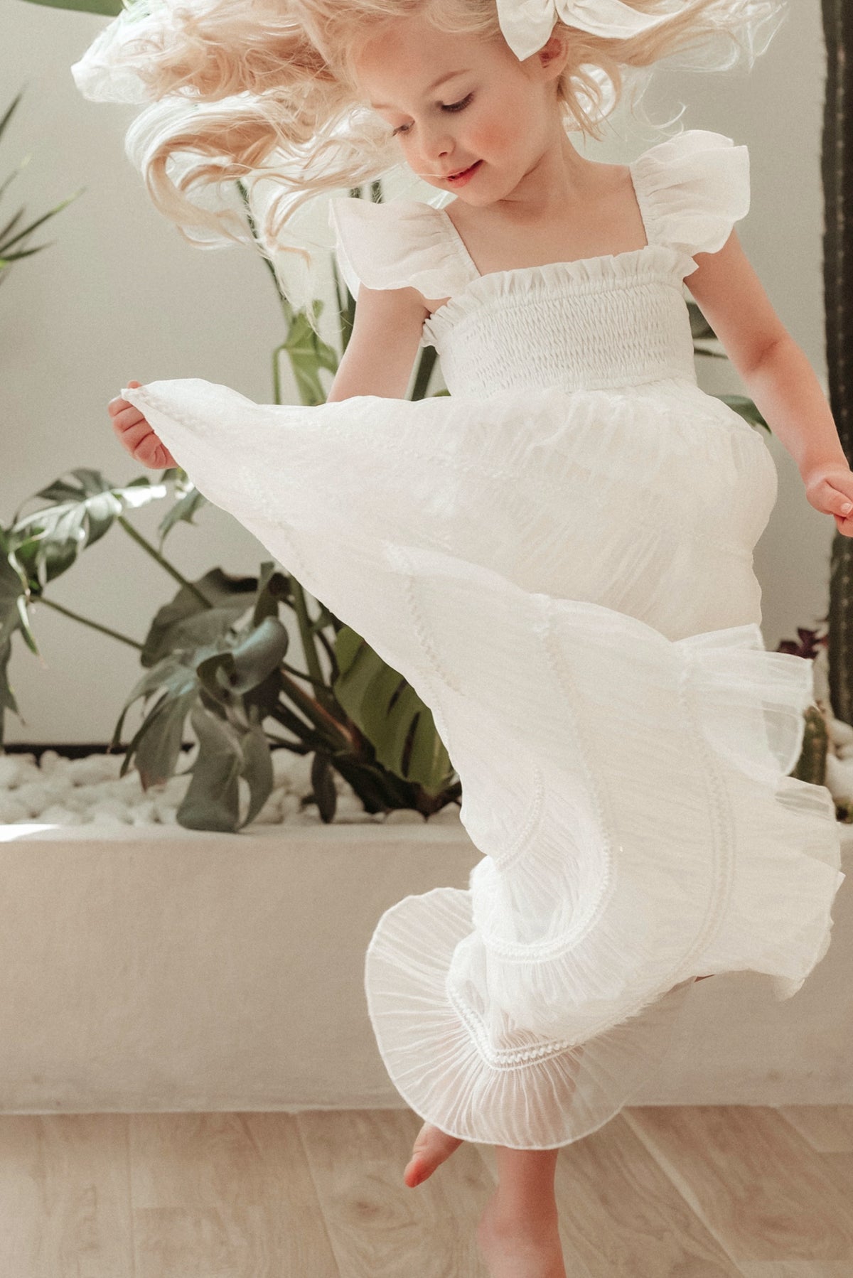 SS Girl's Dress Marabella Dress (white chiffon)