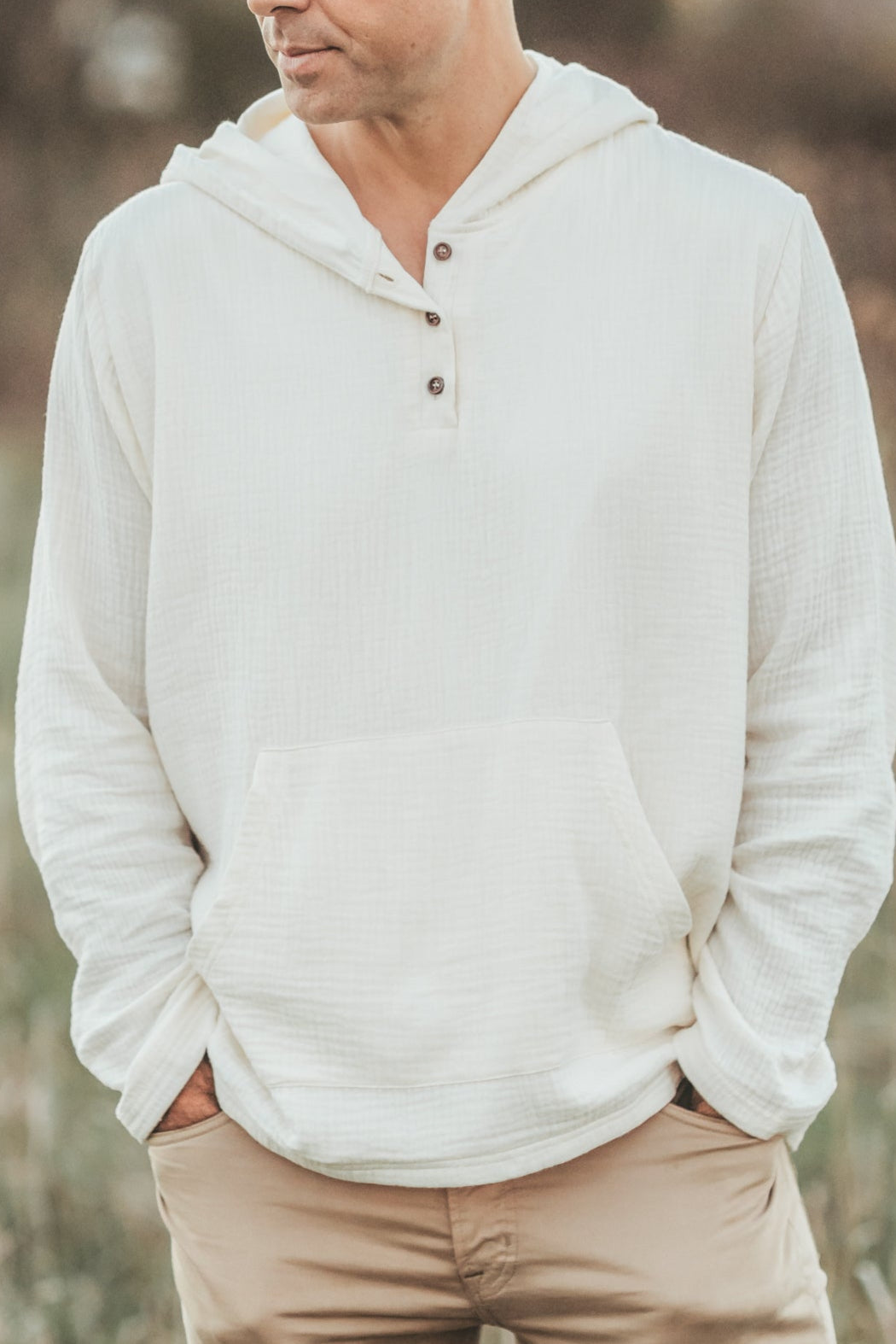 SS Men's Top Men's Knox Hoodie (light ivory muslin)