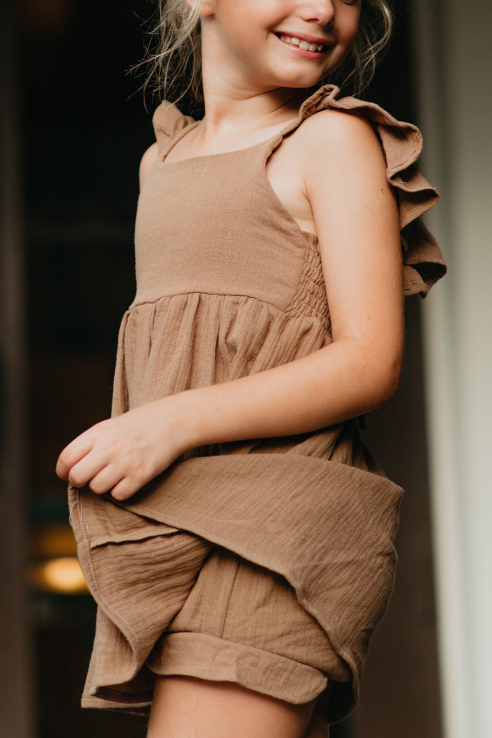 SS Girl's Bottoms Petal Bloomers (mocha muslin)