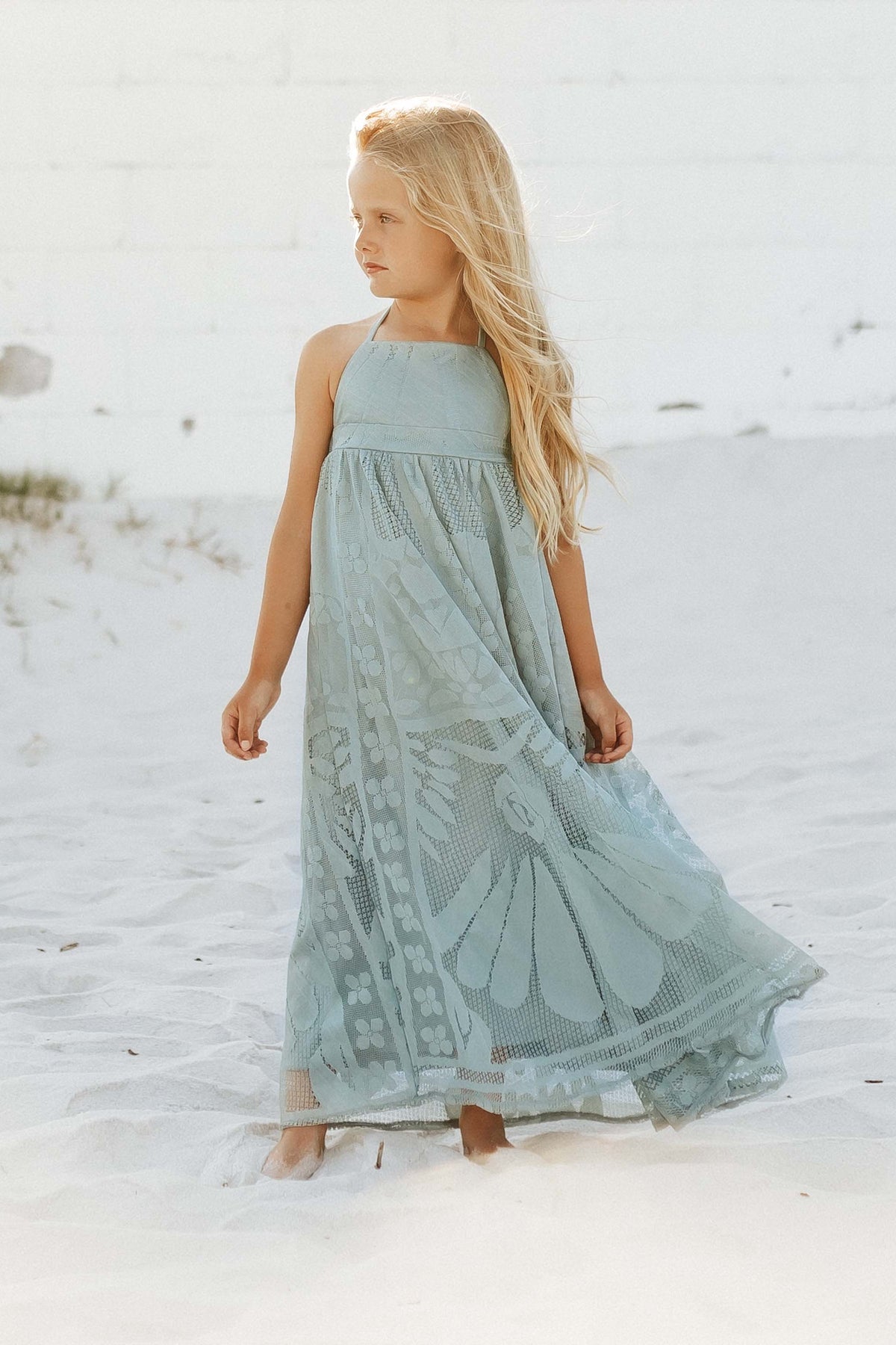 SS Girl's Dress Phoebe Lace Dress (soft teal)