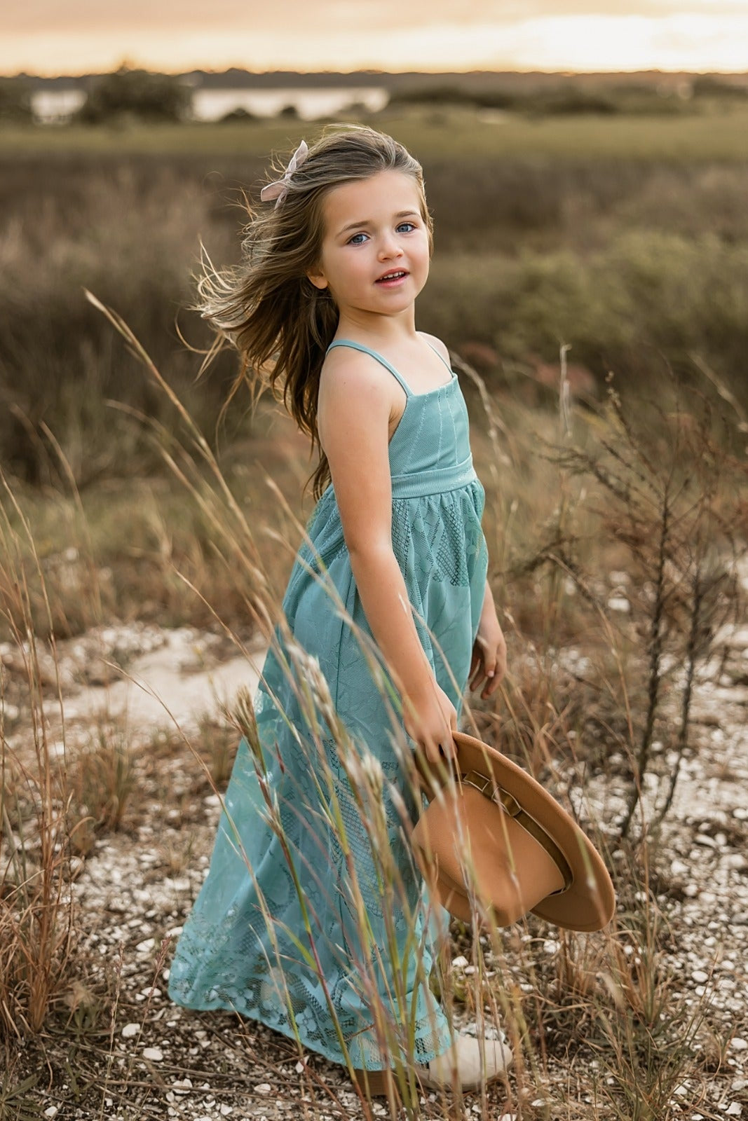 SS Girl's Dress Phoebe Lace Dress (soft teal)