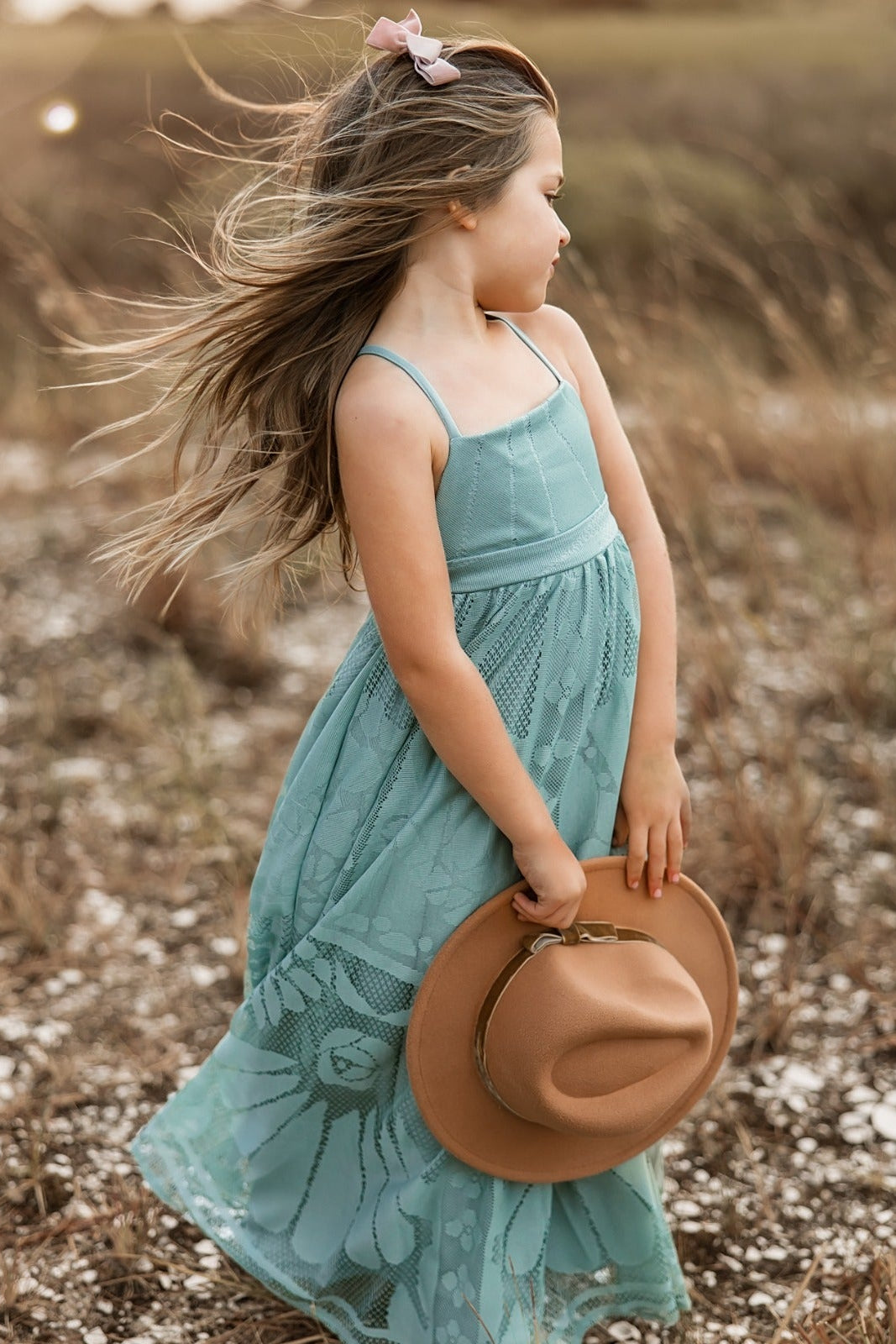 SS Girl's Dress Phoebe Lace Dress (soft teal)