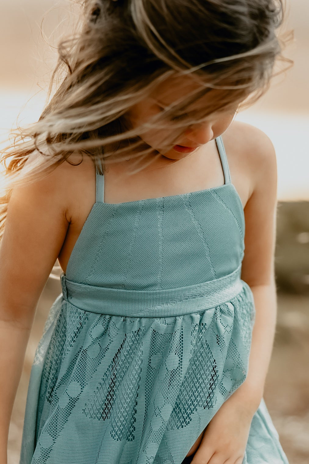 SS Girl's Dress Phoebe Lace Dress (soft teal)