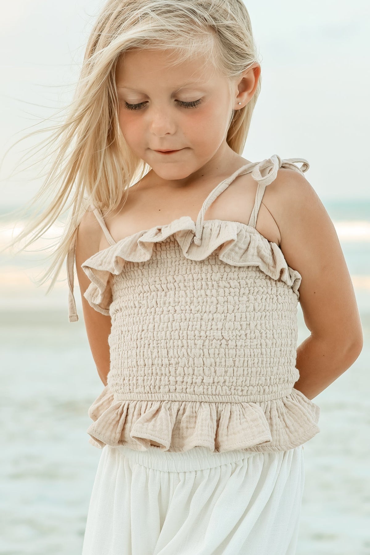 SS Girl's Top Vivi Top (latte muslin)