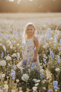 SS Girl's Dress Wendy Dress (floral blue chiffon)