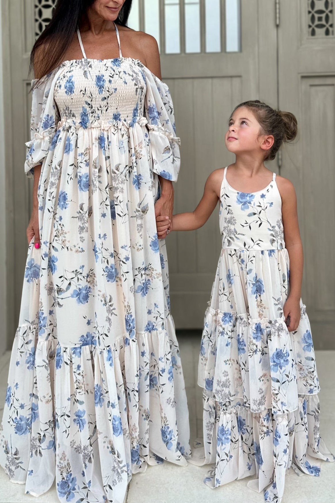 SS Girl's Dress Wendy Dress (floral blue chiffon)
