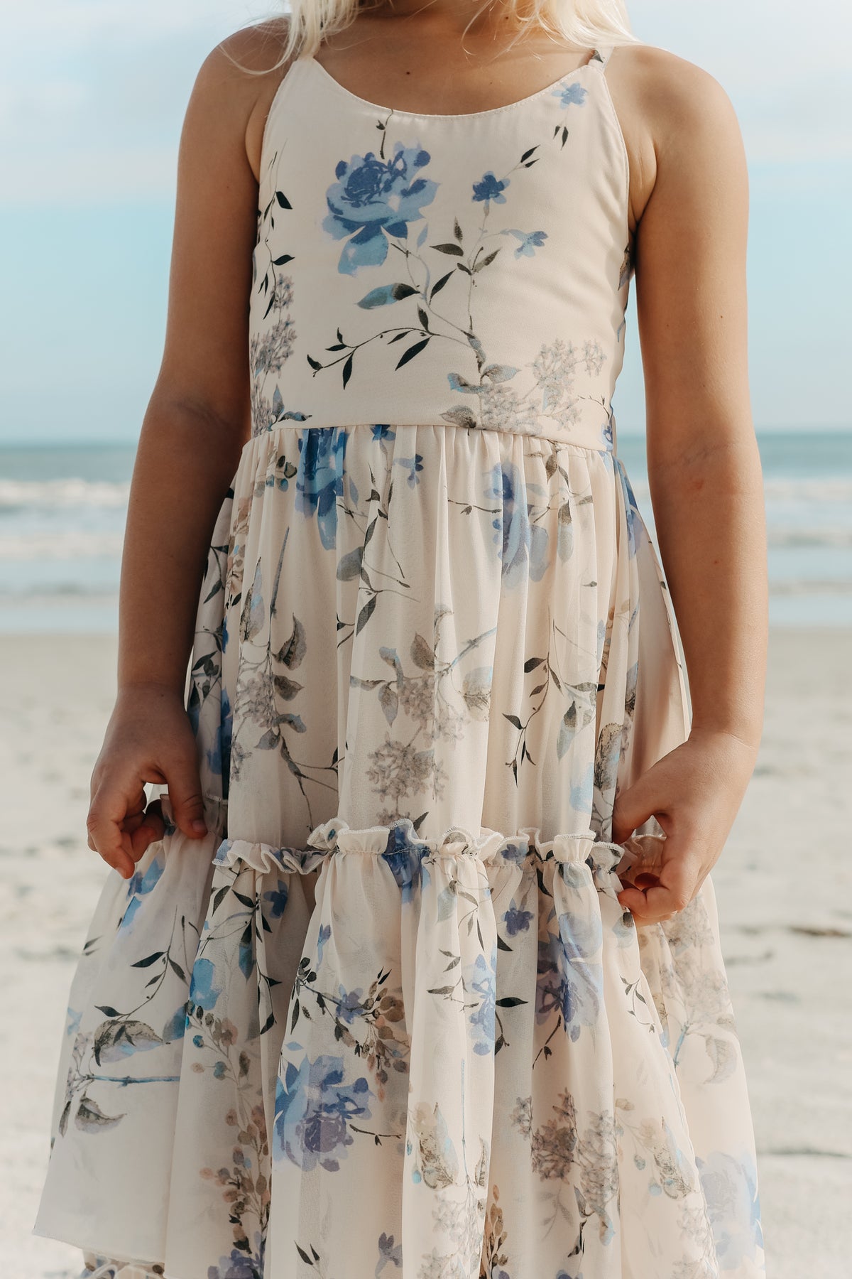 SS Girl's Dress Wendy Dress (floral blue chiffon)