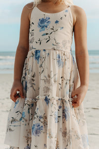 SS Girl's Dress Wendy Dress (floral blue chiffon)