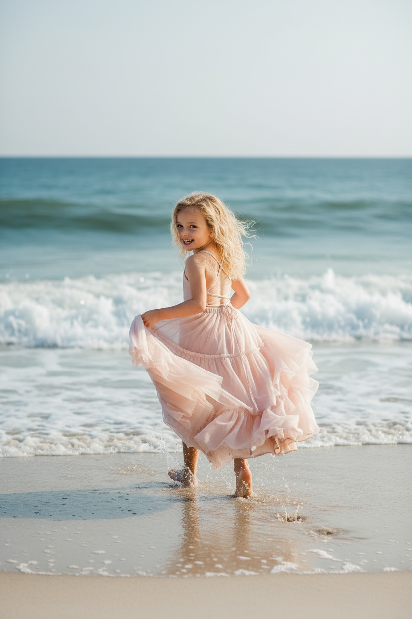 SS Girl's Dress Wendy Dress (soft pink tulle)