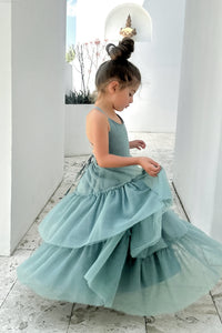 SS Girl's Dress Wendy Dress (soft teal tulle)
