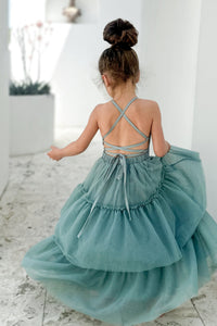 SS Girl's Dress Wendy Dress (soft teal tulle)