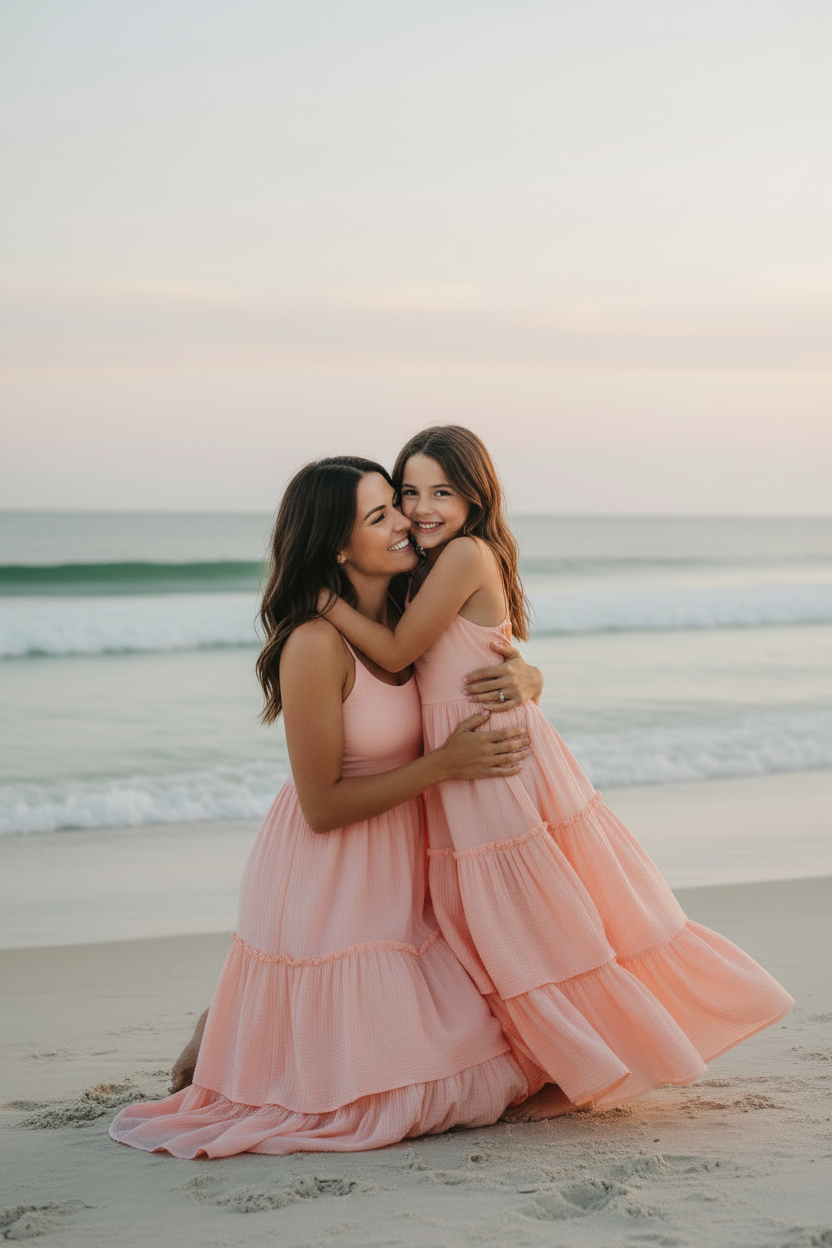 SS Girl's Dress Wendy Dress (vibrant coral muslin) FINAL SALE