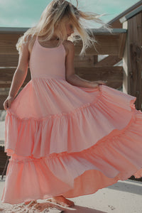 SS Girl's Dress Wendy Dress (vibrant coral muslin) FINAL SALE