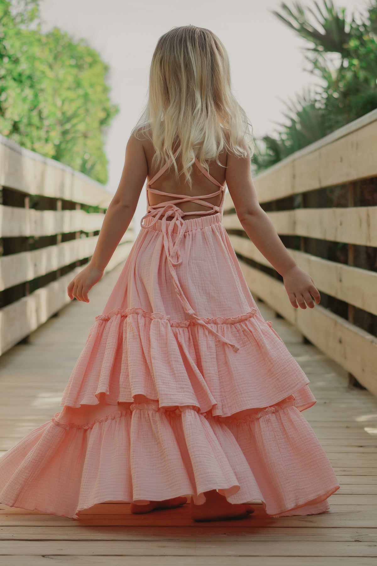 SS Girl's Dress Wendy Dress (vibrant coral muslin) FINAL SALE