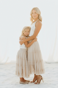 SS Girl's Top Faye Halter (natural sequin)