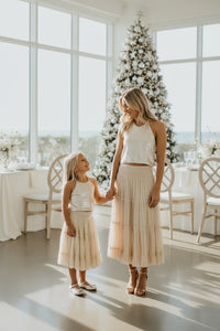 SS Girl's Top Faye Halter (natural sequin)