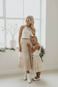SS Girl's Top Faye Halter (natural sequin)