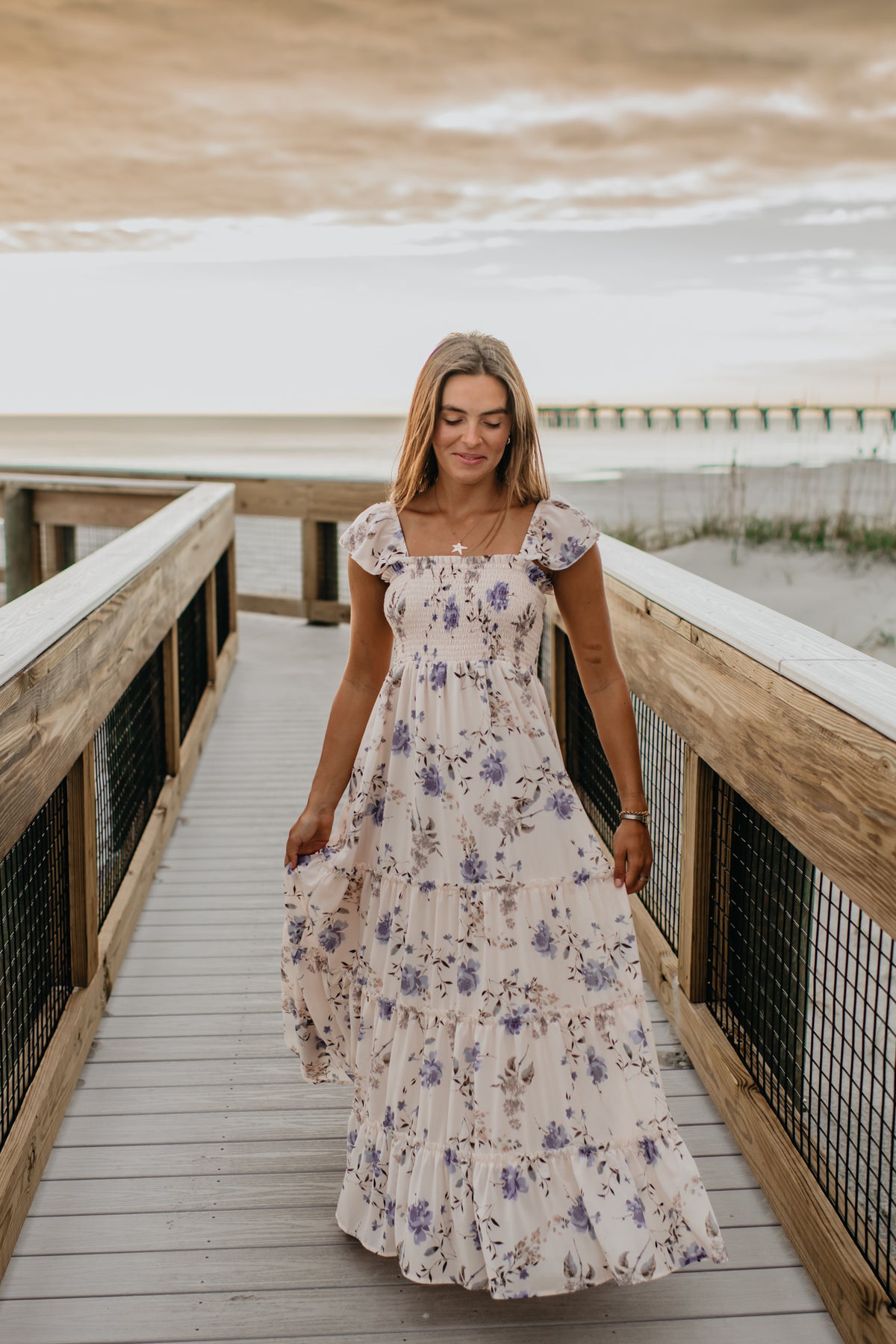 SS Women's Dress Women's Marabella Dress (floral blue chiffon)