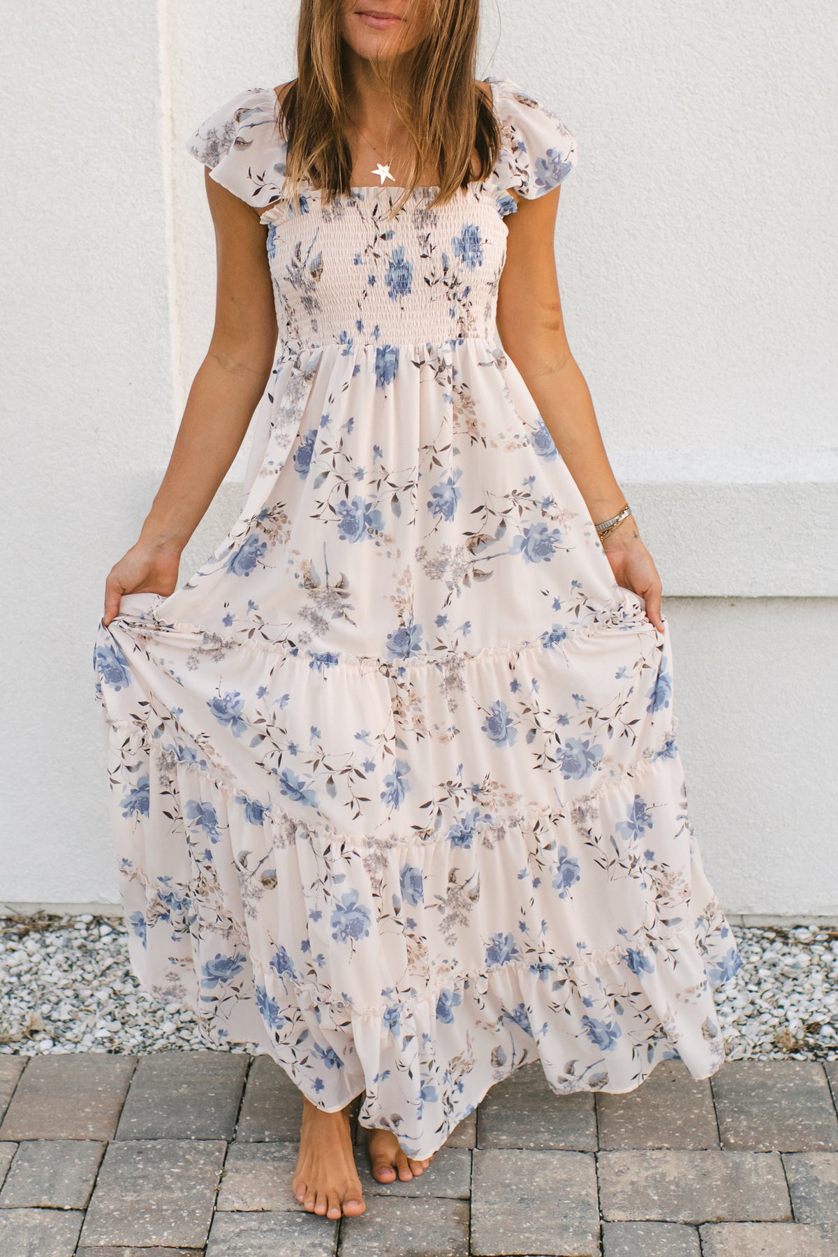 SS Women's Dress Women's Marabella Dress (floral blue chiffon)