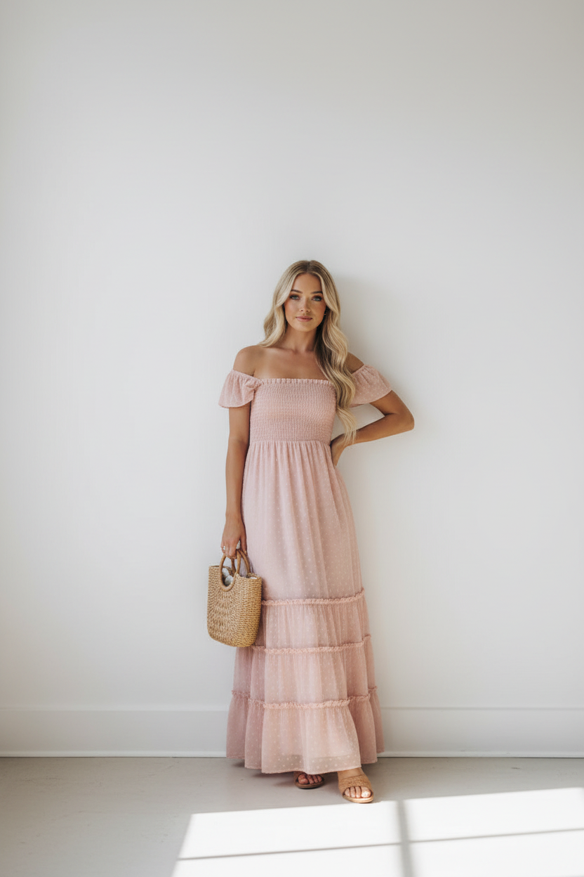 SS Women's Dress Women's Marabella Dress (petal pink swiss dot)