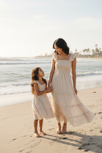 SS Girl's Dress Pia Dress (natural swiss dot)