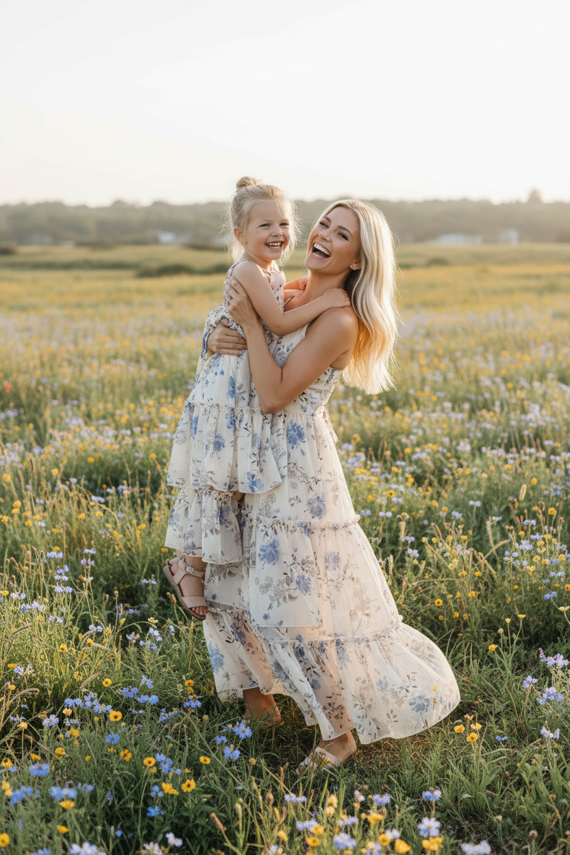 SS Women's Dress Women's Wendy Dress (floral blue chiffon)