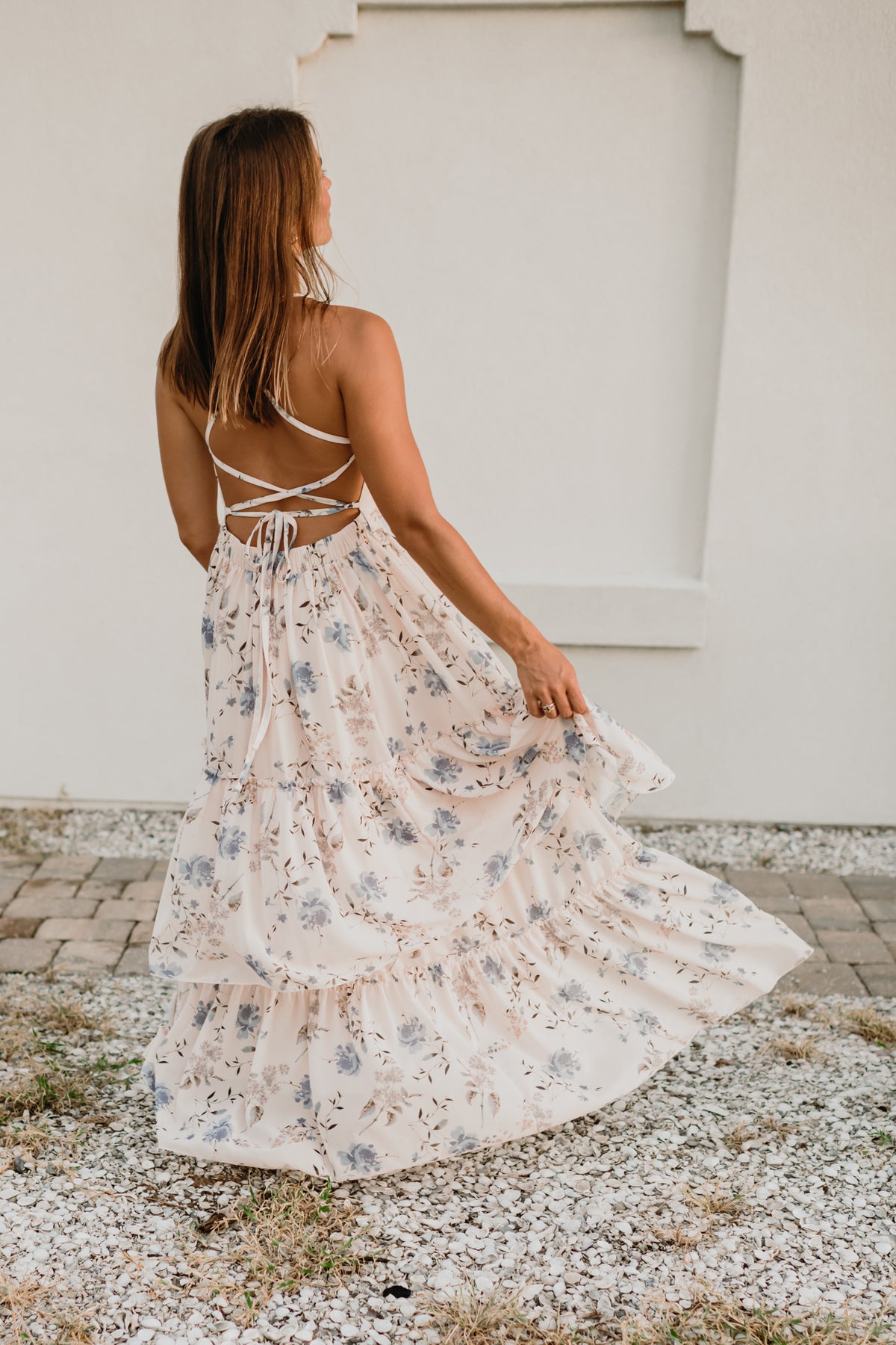 SS Women's Dress Women's Wendy Dress (floral blue chiffon)