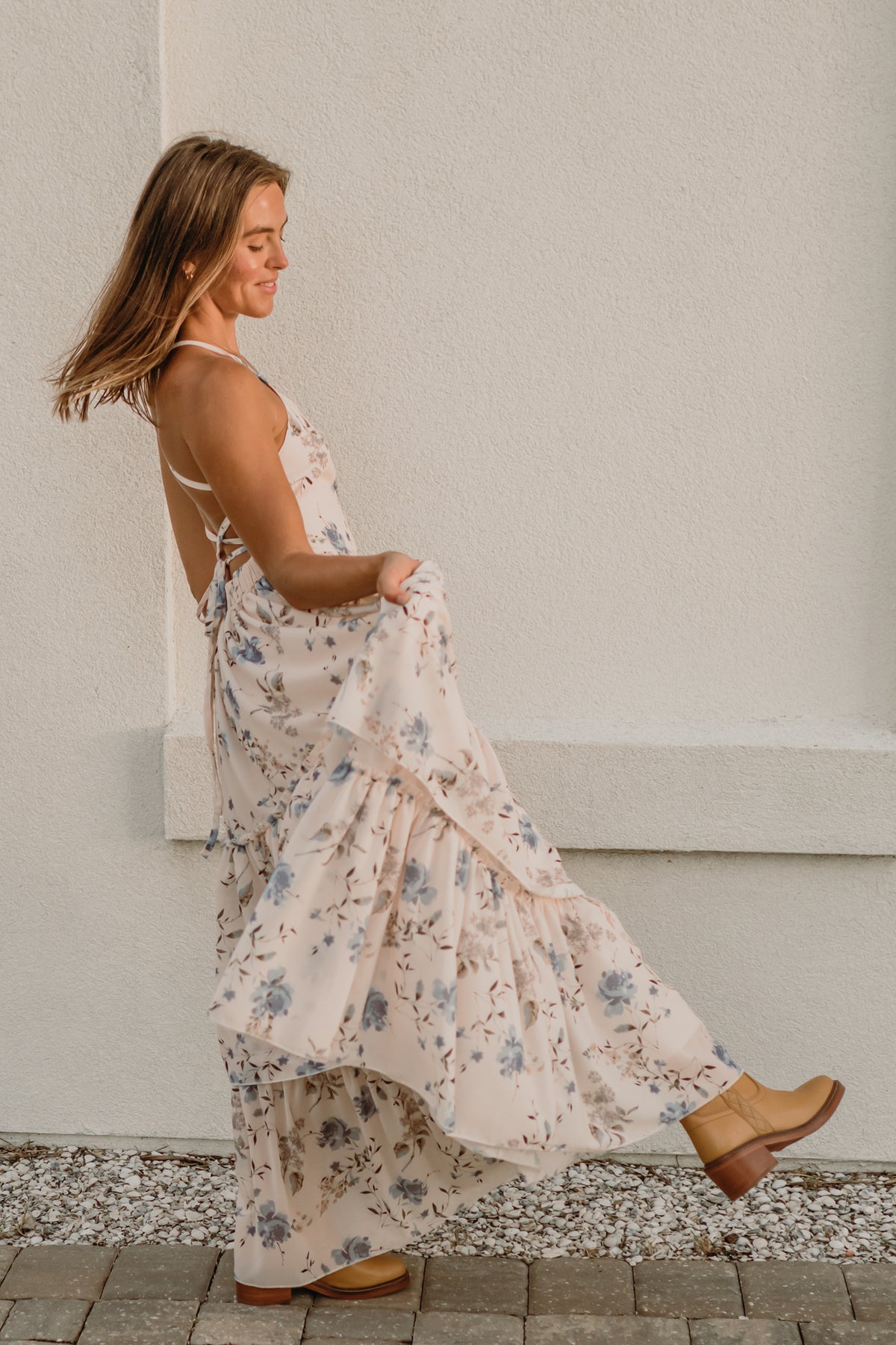 SS Women's Dress Women's Wendy Dress (floral blue chiffon)