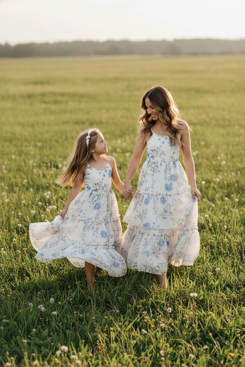 SS Women's Dress Women's Wendy Dress (floral blue chiffon)
