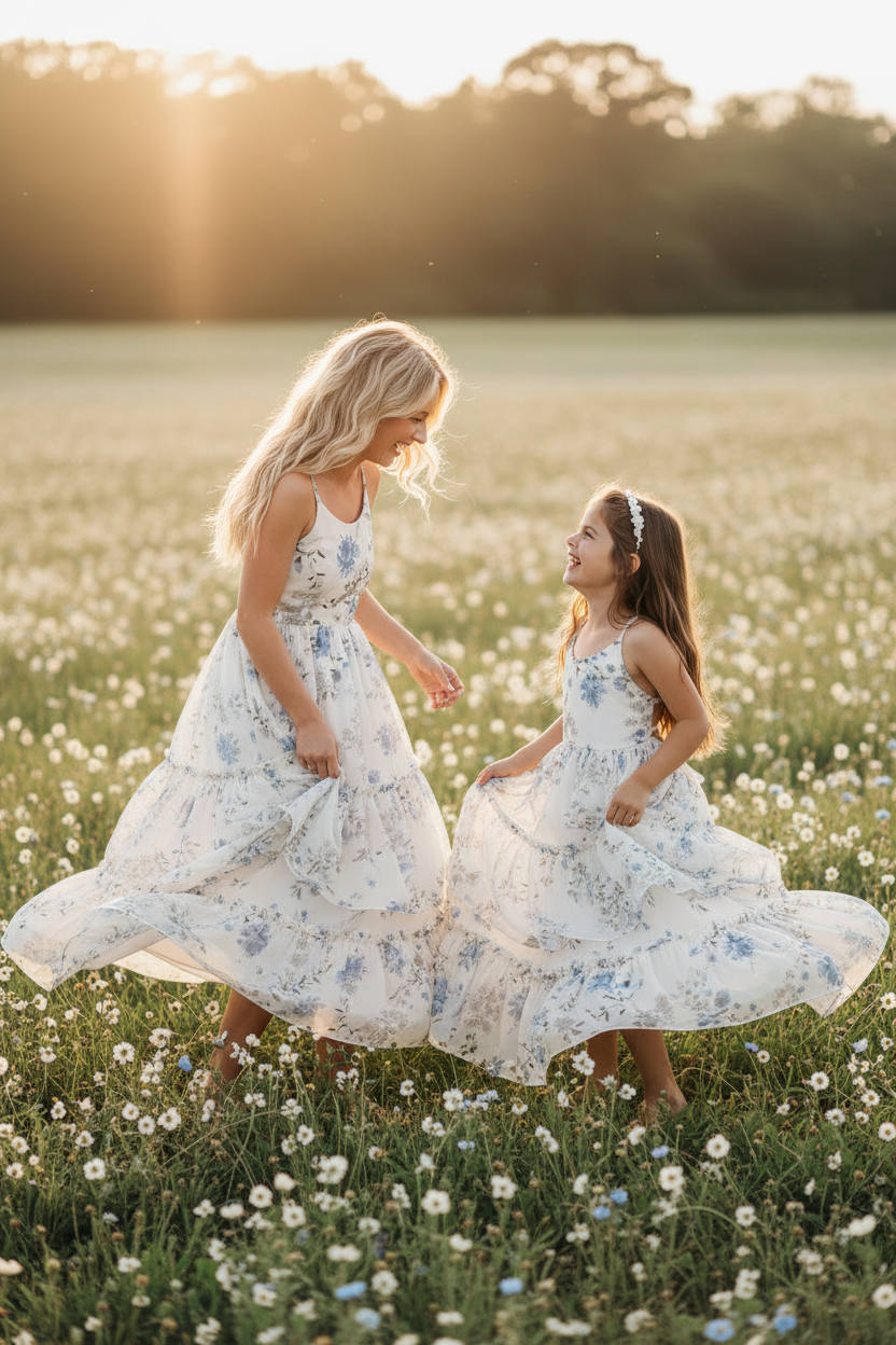 SS Women's Dress Women's Wendy Dress (floral blue chiffon)