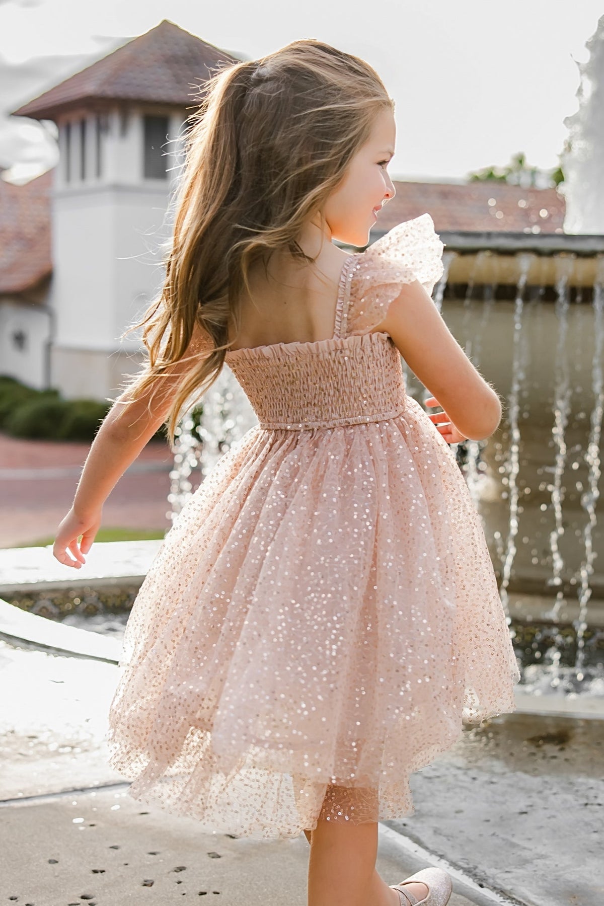 SS Girl's Dress Juliet Dress (sequin pink tulle)