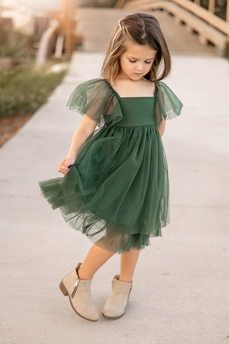 SS Girl's Dress Fawn Dress (forest tulle)
