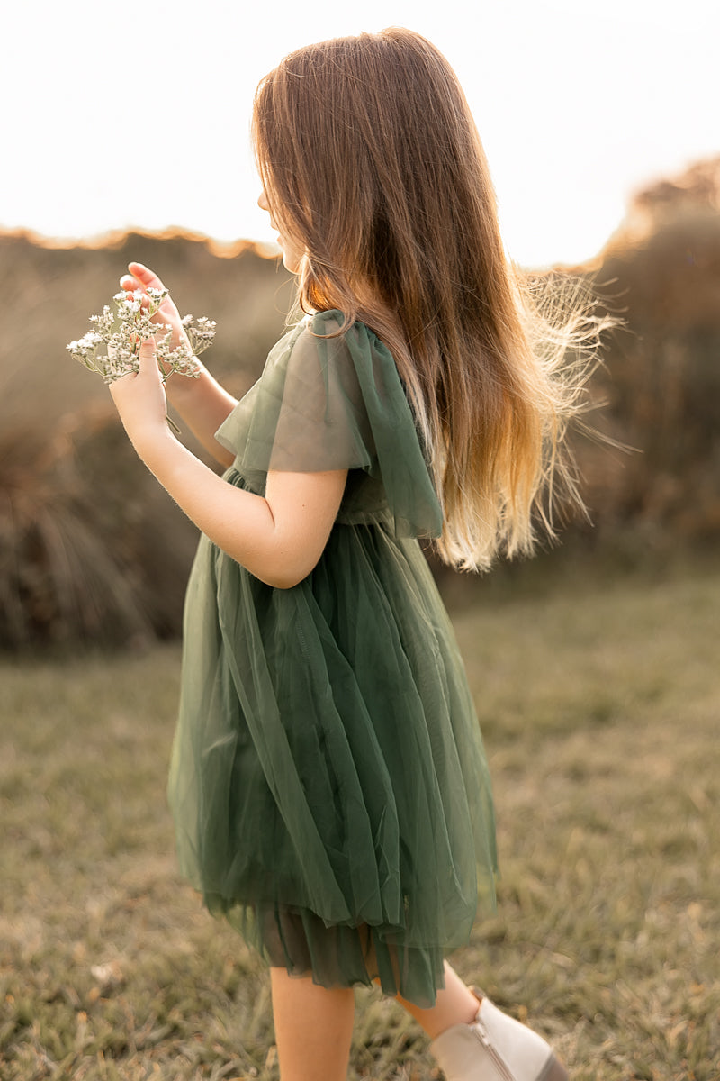 SS Girl's Dress Fawn Dress (forest tulle)