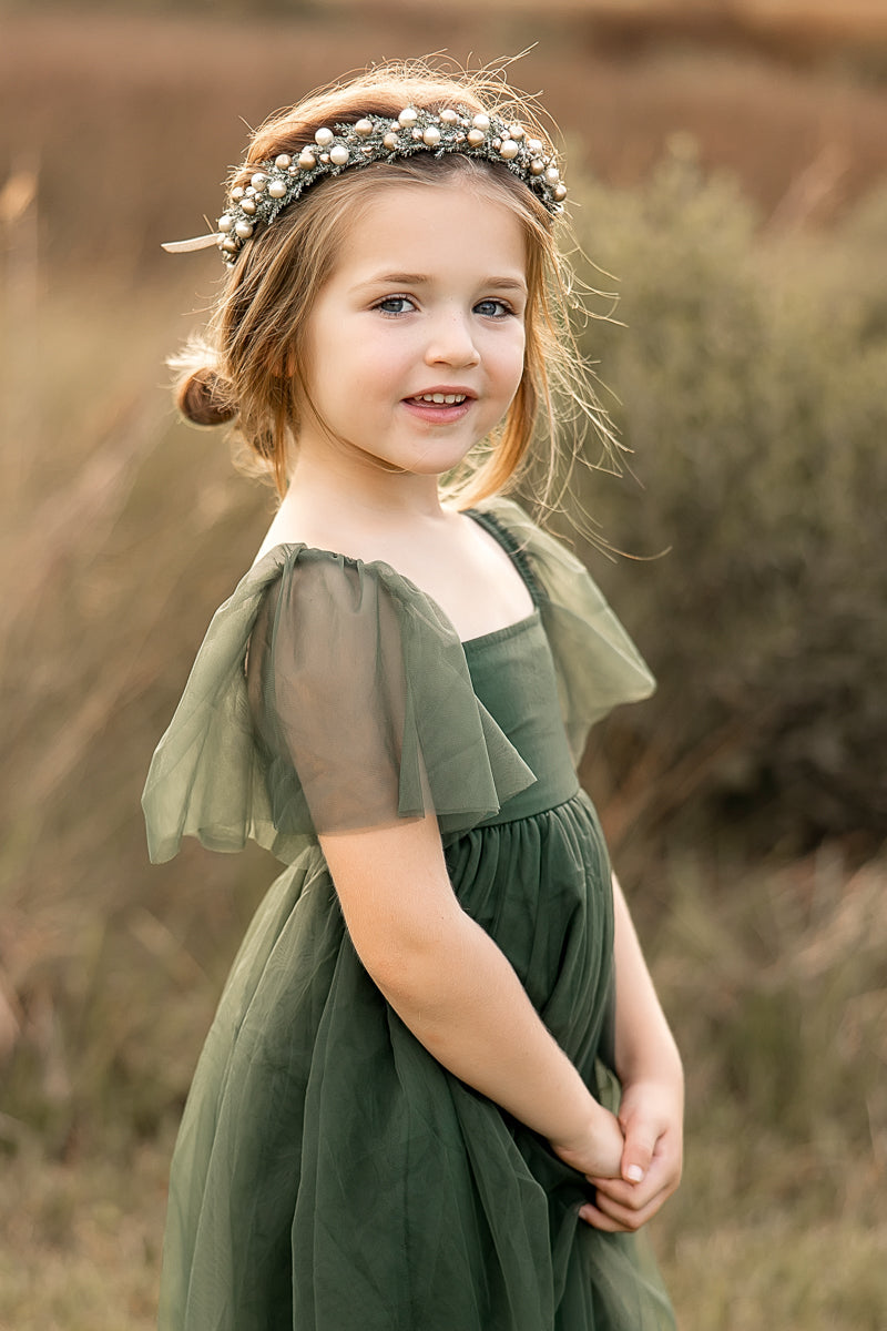 SS Girl's Dress Fawn Dress (forest tulle)