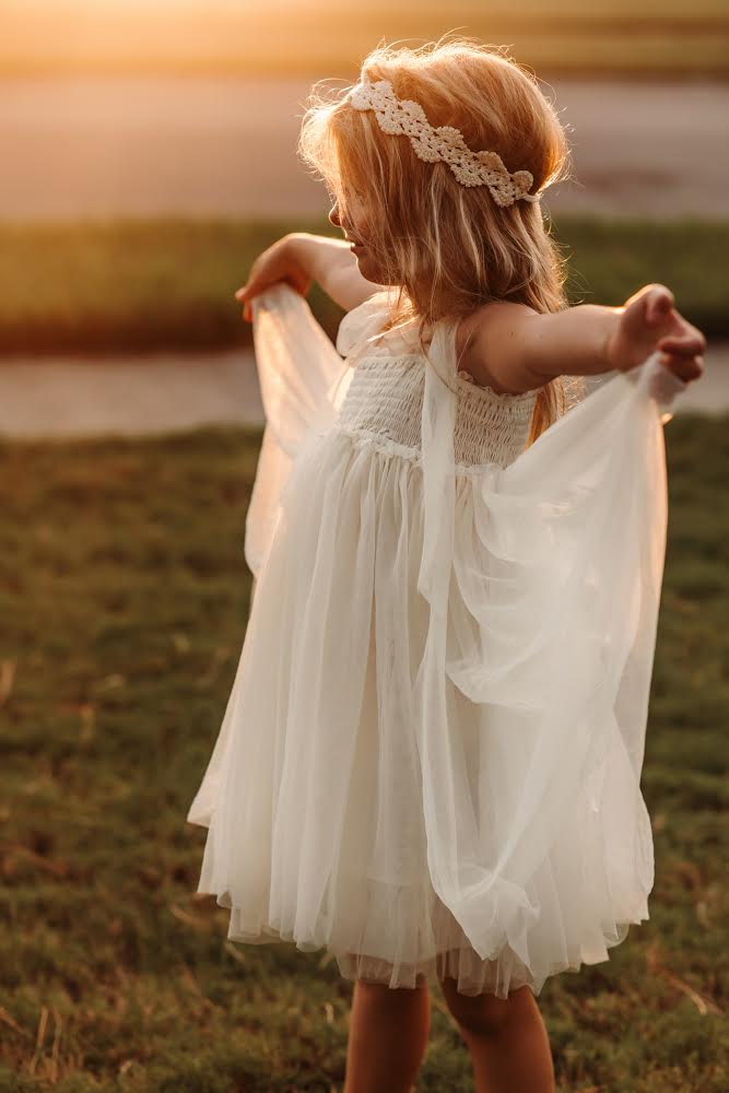 SS Girl's Dress Isa Dress (antique ivory tulle)