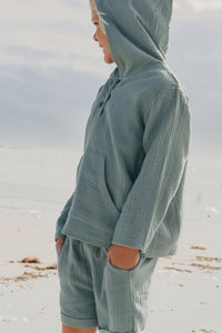 SS Boy's Top Knox Hoodie (soft teal muslin)