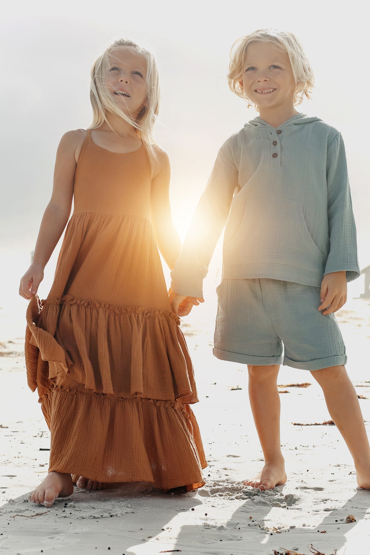 SS Boy's Bottoms Knox Shorts (soft teal muslin)