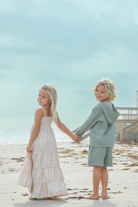 SS Girl's Dress Stella Maxi (tan gingham)