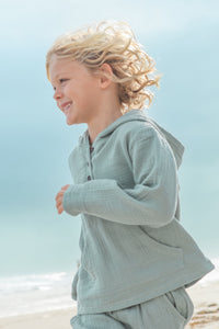 SS Boy's Top Knox Hoodie (soft teal muslin)
